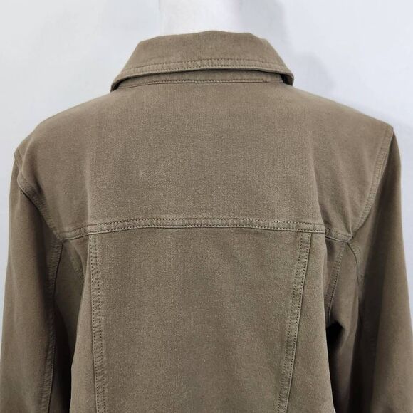 D&Co. Olive Green Jacket Green Stretch Knit Jacket Size Medium - Picture 5 of 7